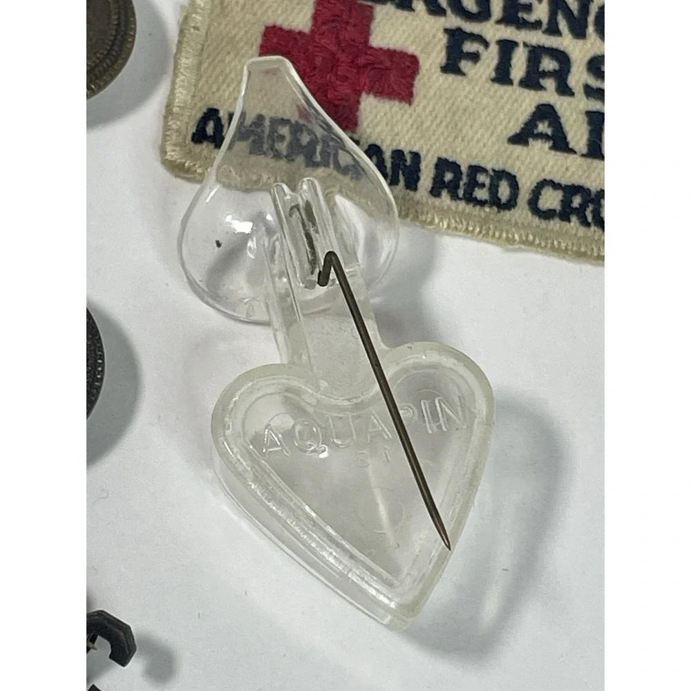 Vintage WWII American Red Cross ARC Motor Service Jacket Patch Buttons Pins